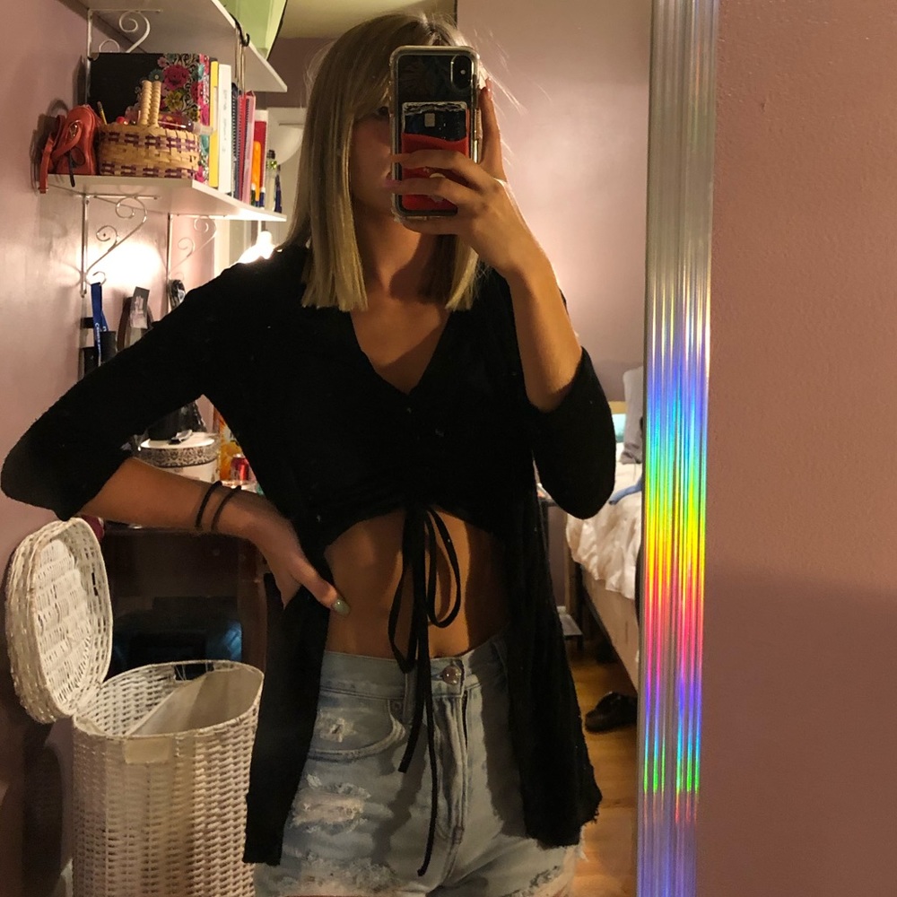 Black cardigan
